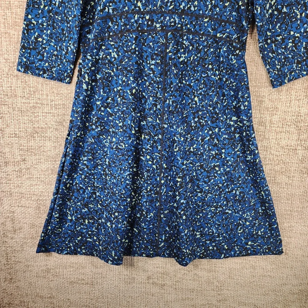 Title Nine Dream Double V Dress Womens M Sea Glass Blue Active Zip Pockets